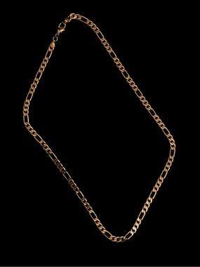 Gold Tone Figaro Chain Necklace